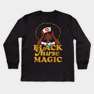 black nurse magic woman Kids Long Sleeve T-Shirt